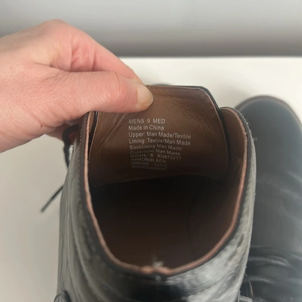 Sonoma Black Leather Chukka Boots with Brown Soles